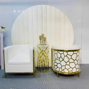 Elegant Gold Stainless Bride & Groom Sofa